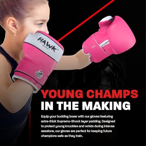 Kids Boxing Gloves for Kids Children Youth Punching Bag Kickboxing Muay Thai Mitts MMA Training Sparring Gloves - color: Pink, size: 6 oz