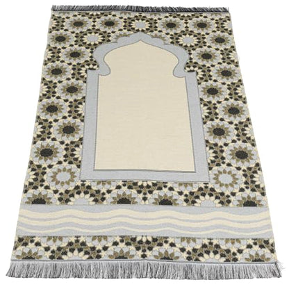 Modefa Turkish Travel Prayer Mat - Muslim Prayer Rug - Thin Woven Cotton Traditional Janamaz Sejjadah for Men Women - Prayer Matt Islam Praying Mat Stargazer (Blue) - color: Blue