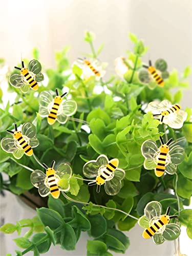 Bee Decor String Lights 10ft with 30pcs Honeybee Shaped LED Bulb Battery Operated Fairy Lights for DIY Indoor Bedroom Baby Shower Party Wedding Patio Christmas - style: Bee