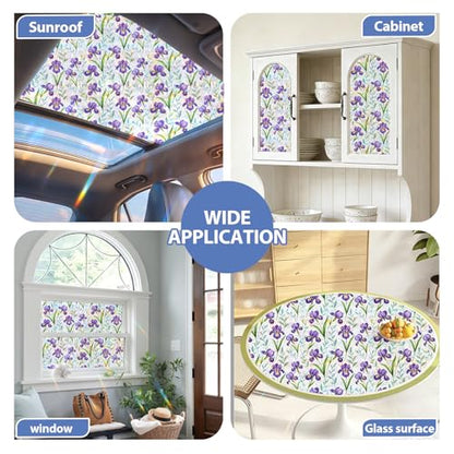 Rainbow Stained Glass Window Privacy Film,Anti-UV Heat Blocking Save Energy - color: Rainbow Iris, size: 23.5*78.5