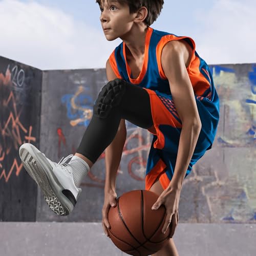 Knee Pads Compression Leg Sleeve Wrestling Volleyball Football Knee Pads, Knee Compression Sleeve for Youth Adult, 1 pair of Knee Sleeves ((#1) Black-2pcs,Medium) - color: (#1) Black-2pcs, size: Medium