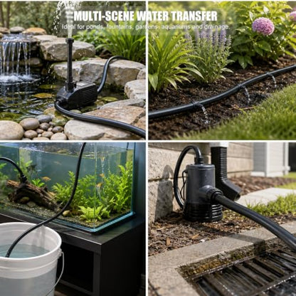 Black Vinyl Tubing 3/8" ID x 1/2" OD - 50 ft Flexible PVC Tubing with 4 Stainless Clamps, Lightweight Plastic Vinyl Hose Transfer Water Air Oil for Pond Fountain Garden. - size: 3/8" ID - 50FT
