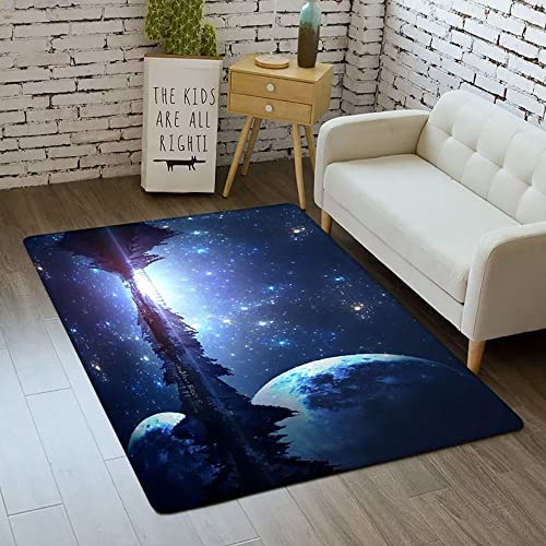 Outer Space Rug for Kids Bedroom 3x5 ft Galaxy Carpet for Boys Room Soft Non-Slip Solar System Area Rug 3D Planet Universe Rug for Living Room - color: Style Bb, size: 3' x 5' (Rectangular)