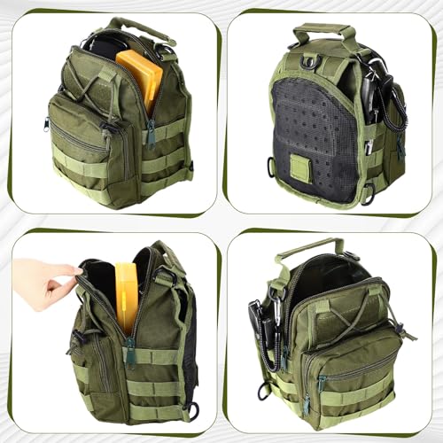 134 Pcs Fishing Tool Fishing Tackle Box Kit and Equipment for Adults Beginner Gift, Hook Remover, Pliers Kit, Backpack Tackle Container Lures, Lip Gripper, Weigh Scale - color: Army Green