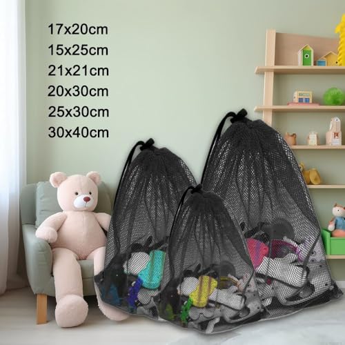 Breathable Mesh Drawstring Bags | Multipurpose Nylon Sports Storage for Activity Gear | Durable Construction(20 x30cm) - size: Small