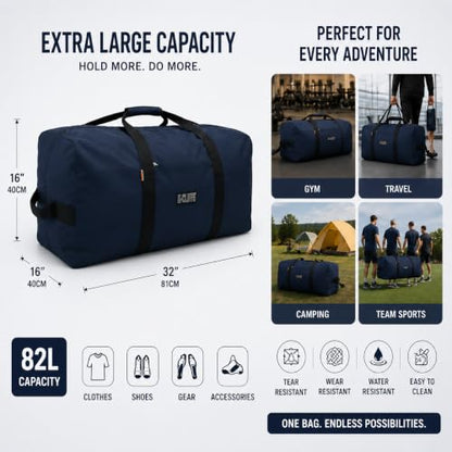 Heavy Duty Cargo Duffel Large Sport Gear Drum Set Equipment Hardware Travel Bag Rooftop Rack Bag - color: Navy, size: 30" x 15" x 15"