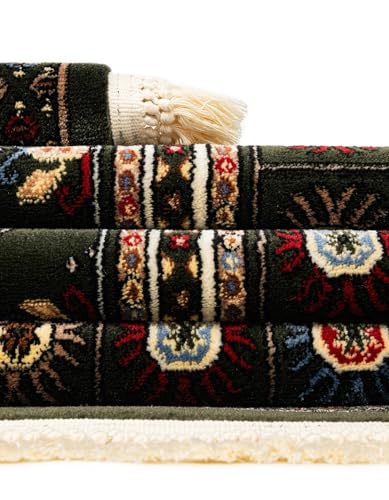 Rugs.com - Bokhara Collection Rug – 10 Ft Runner Dark Green Stain-Resistant Runner Rug, Perfect for Hallways, Entryways, and Kitchens - color: Dark Green, size: 2'7" x 10' (Runner)