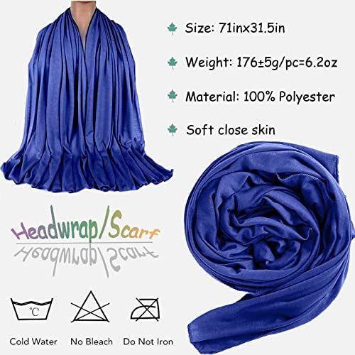 ZRQ 5 Pieces Knit Headscarf African Hair Scarf Jersey Turban Tie Headwraps Extra Long Soft Lightweight Comfortable for Black Women (Black,Bright Burgundy,Army Green,Denim Blue,Dark Gre) - color: Black,Bright Burgundy,Army Green,Denim Blue,Dark Grey