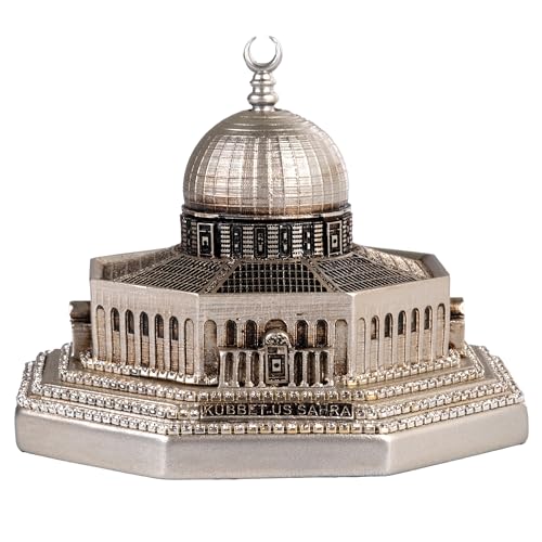Modefa Muslim Home Decor Masjid Al Aqsa Replica (Silver SM, 3.5in x 5.1in) - color: Silver - Small (3.5in X 5.1in)