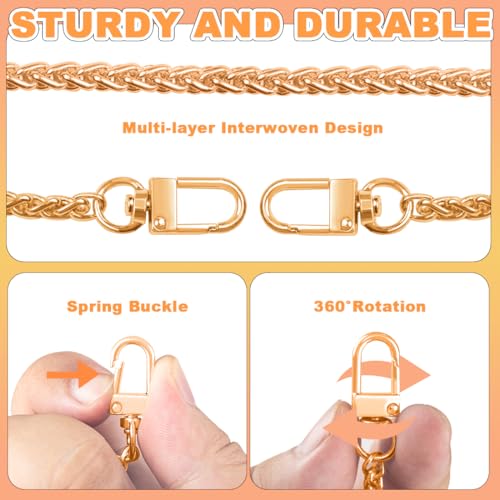 ELANE 4 PCS Purse Chain Straps,47" Purse Straps Purse Chains for Handbags Accessories for Crossbody Bags Purses - color: O-light Gold