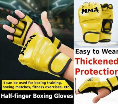 MMA Gloves Grappling Sparring, Mixed Martial Arts Mitts Men Women Boxing Gloves, Combat Sports Training, Muay Thai, Kickboxing, Open Palm Training Gloves for Grappling, Punching Bag, Self-Defense