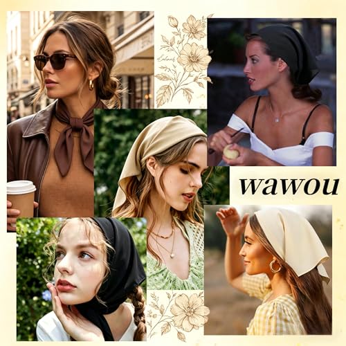 4 Pack Head Scarf for Women Non-Slip Triangular Hair Accessories, Ideal for Travel Sun Protection Daily Wear
