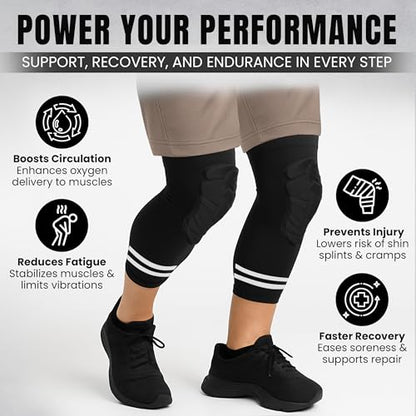 Dirt Defence Basketball Knee Pads - 2Pcs Large Size Padded Knee Compression Sleeve for Legs - EVA Shock-Absorbing Support for Sports Training and Recovery - Volleyball, Soccer, Weightlifting, Baseball - Large - size: Large