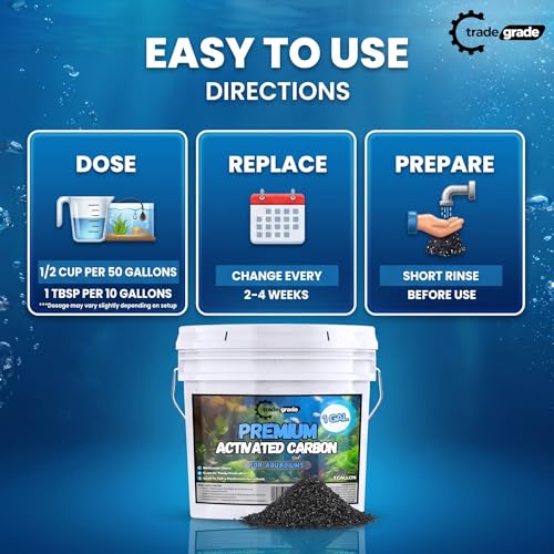 TradeGrade Premium Activated Carbon (1 Gallon) Granular Charcoal Filter Media for Aquariums & Water Purification