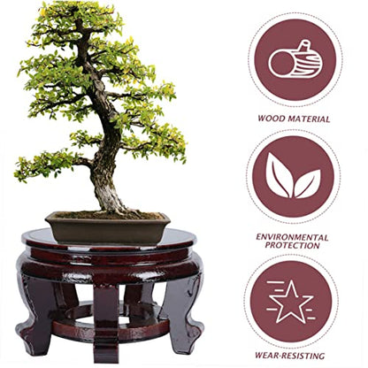 Flowerpot Holder Wood Base Rack for Fish Tank Round Ornament Display Stand for Craft and Handicraft Showcase Supports up for Home and Giving