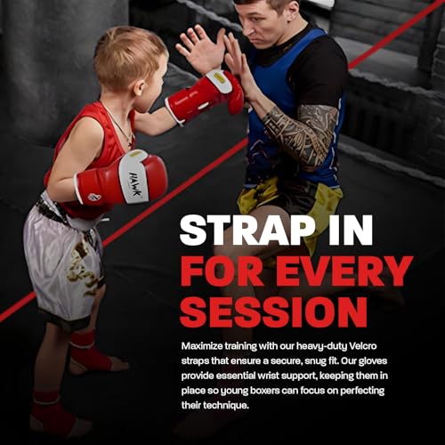 Kids Boxing Gloves for Kids Children Youth Punching Bag Kickboxing Muay Thai Mitts MMA Training Sparring Gloves - color: Red, size: 6 oz