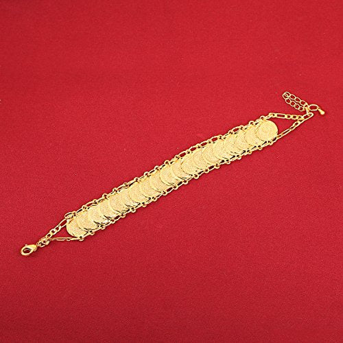 Small Cute Gold Plated Islamic Muslim Arab Money Coins Bracelet for Women Jewelry Bangle - style: Style C