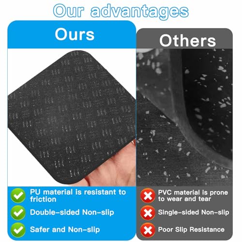 Non-Slip Treadmill Mat Pads, 4x4 Inch High Density Silicone Exercise Equipment Mat - Double-Sided Anti Vibration Pad for Treadmill, Walking Pad, Exercise Bike, Floor Protection - size: 4 PCS