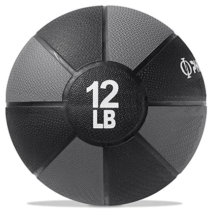 Philosophy Gym Medicine Ball - Weighted Fitness Non-Slip Ball - style: 12 LB