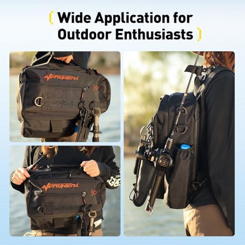 Small Fishing Bag with Rod Strap, Portable & Lightweight, Fish Small Tackle bag – Fits Tackle Boxes & Gear,Move Freely, Cast Smoothly - Fishing Gifts for Men - color: Black