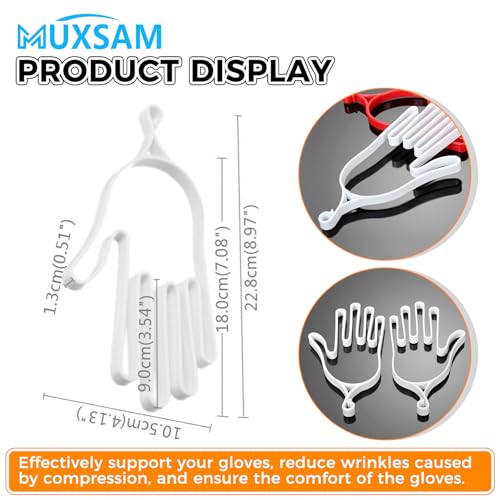 MUXSAM Golf Gloves Stretcher Holder Keeper Hanger Gloves Support Frame Golf Gloves Holder Rack Dryer Shaper Tool Accessories for Golfer Gloves Maintenance(1 Pair 2Pcs) - color: White