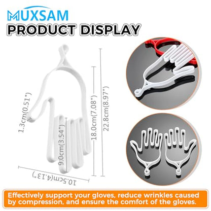 MUXSAM Golf Gloves Stretcher Holder Keeper Hanger Gloves Support Frame Golf Gloves Holder Rack Dryer Shaper Tool Accessories for Golfer Gloves Maintenance(1 Pair 2Pcs) - color: White