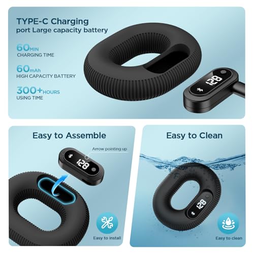 Smart Grip Strength Trainer with LED Display & Interactive App Game, Hand Grip Strengthener for Men Women, Adjustable 50lb Resistance Hand Exerciser for Forearm Finger, Stress Relief & Fitness Gadget, Black