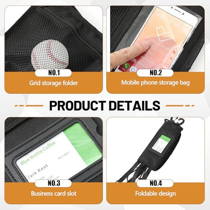 Dugout Organizer 5 in 1 Baseball Softball Gear Hook Hanger with Clips and Hooker for Fence Softball Baseball Gloves, Helmets, Batting Gloves, Balls, Phone, Bat & More