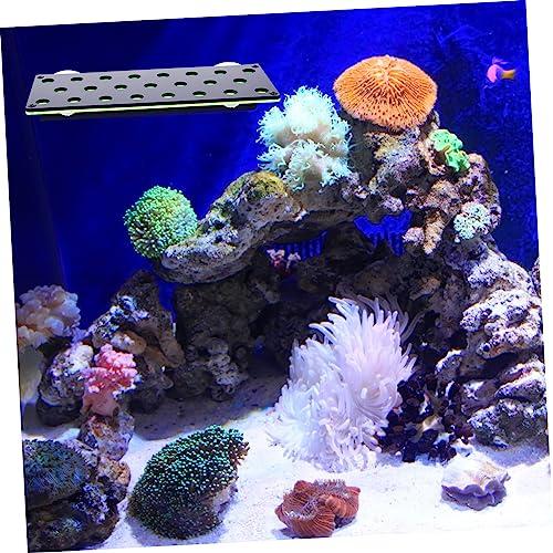 FOMIYES Coral Propagation Support Coral Bracket Multi-Slot Coral Reef Rack Decorative Coral Holder Ceramic Dust Bath House Shelves Brackets Shelf Brackets Acrylic Luxurious Fish Tank, 24X10.5X5.5CM