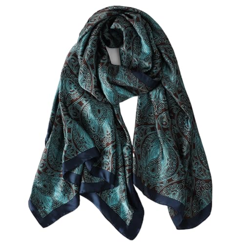 LONDON Women’s Satin Silky Scarf Gift Box Large Lightweight Silky Smooth Shawl Wrap for Hair, Head, Neck or Hijab - color: Yoga Mala - Box