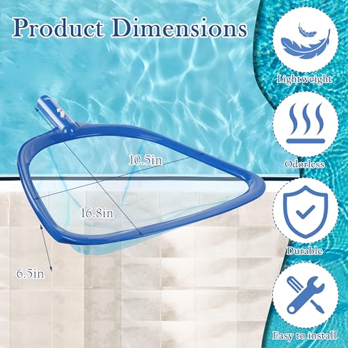 Sunnyglade 16.8x10.5in Swimming Pool Cleaner Supplies Pool Net Skimmer | Professional Heavy Duty Pool Leaf Rake Fine Mesh Frame Net/Cleaning Leaf Skim Net pool accessories pool skimmer net - size: 16.8x10.5in
