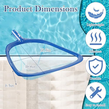 Sunnyglade 16.8x10.5in Swimming Pool Cleaner Supplies Pool Net Skimmer | Professional Heavy Duty Pool Leaf Rake Fine Mesh Frame Net/Cleaning Leaf Skim Net pool accessories pool skimmer net - size: 16.8x10.5in