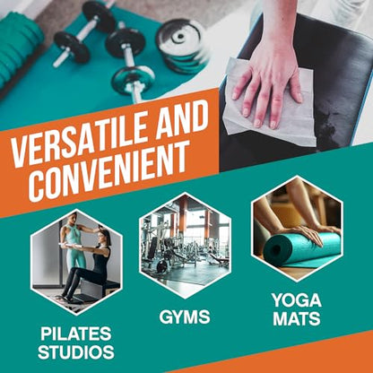 Fitness Equipment Wipes - Cleaning Wipes for Yoga Mats, Pilates Studios, Gyms, Peloton & Cycle Bikes, Spas - Fragrance-Free Wipes Surface Cleaning for Home, Office, Gym 75-Count - size: 75 Count (Pack of 1)