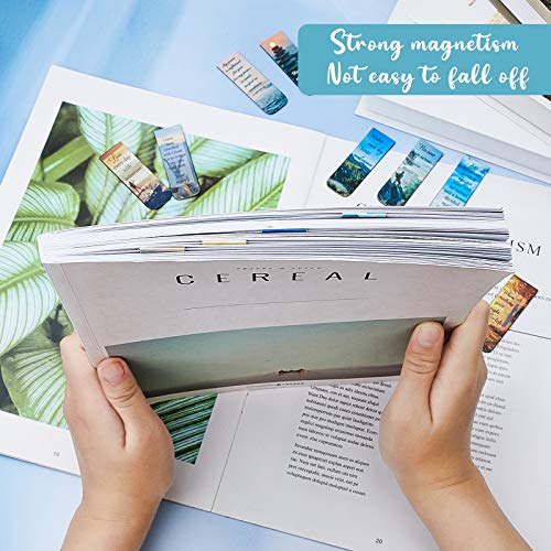 Zonon 24 Pcs Bible Verse Magnetic Bookmarks Bulk Christian Scripture Inspirational Book Marks Religious Motivational Book Marker Prayer Page Clips for Sunday School Women Men Reading Gifts