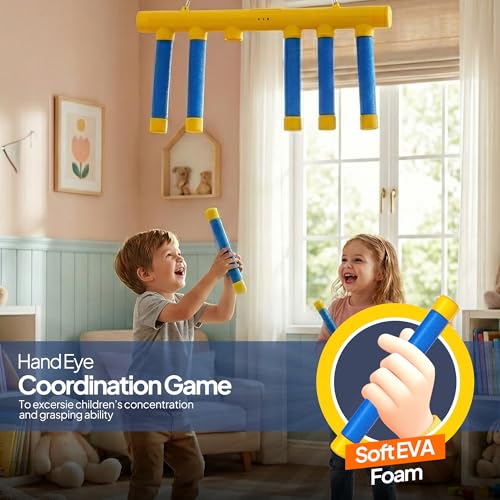 Reflex Drop Stick Game, Catch Falling Reflex Sticks | Hand Eye Coordination Training Toy, Reaction Time Training with Remote and 3 Adjustable Speed Modes for Kids and Adults