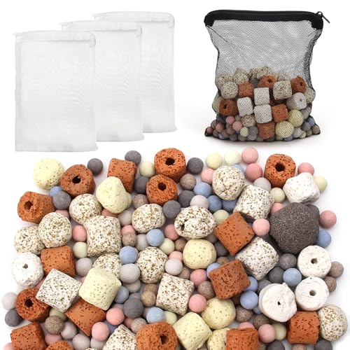 Bio Aquarium Filter Media, Bio Ceramic Ring Balls Media Set for Aquarium Filter, Pond and Fish Tank (500g, 1.1lb)