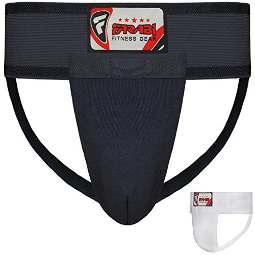 Farabi Sports Elasticated Groin Guard for Men Boxing Groin Protector for MMA, BJJ, Karate, Martial Arts & Combat Sports - Ventilated Protective Cup Guard - size: Small