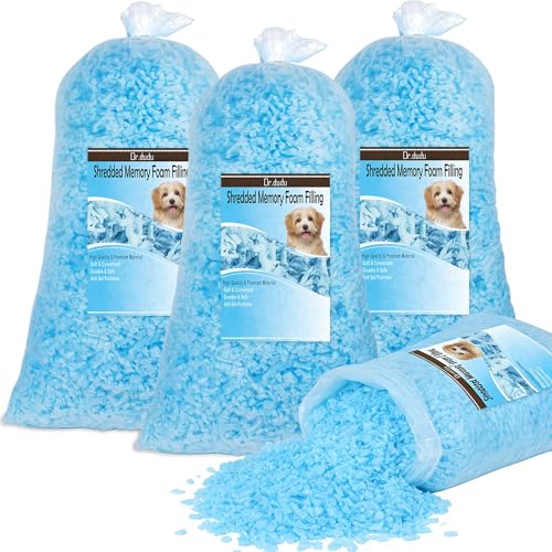 DR.DUDU 20 lbs Bean Bag Filler Foam, Shredded Gel Memory Foam Filling, Premium Soft and Comfortable Pillow Stuffing Foam for Couch Cushion Dog Bed Chair Arts Crafts Stuffed Animal - size: 20lb