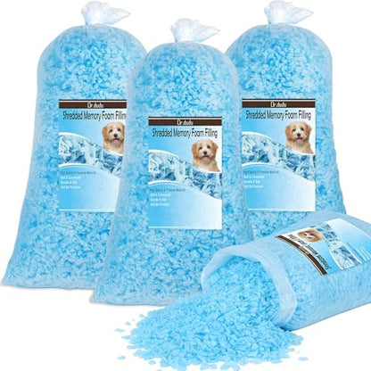 DR.DUDU 20 lbs Bean Bag Filler Foam, Shredded Gel Memory Foam Filling, Premium Soft and Comfortable Pillow Stuffing Foam for Couch Cushion Dog Bed Chair Arts Crafts Stuffed Animal - size: 20lb