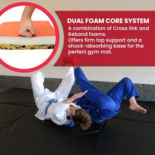 COCO MATS 'N MORE High Density Foam Karate Mat V4 – Non-Slip Cushioned Gym Mat with Cross-Linked Polyethylene Foam Core, Durable Exercise Mat & Padded Floor Mat for Martial Arts - size: 4' x 4'