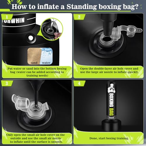 Freestanding Punching Bag for Adults Teens, 70'' Heavy Boxing Bag with Stand with Gloves, Pump and Jump Rope, Women Men Standing Kickboxing Bag for MMA Training Muay Thai Fitness Karate Home Gym