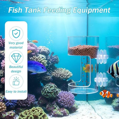 Aquarium Feeding Tray with Suction Cups, with a Cute Moon Animal PVC Gift | Cute Moon Animal Design,Fish feeder