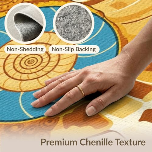 6'x9' Washable Art Nouveau Geometric Area Rug, Teal Foldable Non-Slip Large Carpet for Queen Size Bedroom, Under Bed, Master Bedroom, Foldable Easy Care Carpet| Ref:1952506 - color: Gold/Pattern 25, size: 6' x 9' (Rectangular)