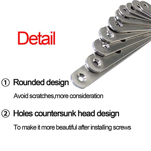 4 Pcs 9.7" Stainless Steel Flat Brackets, Mending Plates with 32PCS Screws | 8-Hole Design for Secure Fixing, Ideal for Wood/Board/Bed Frames/Furniture/Shelves, Rust-Resistant Steel, with Mounting Screw