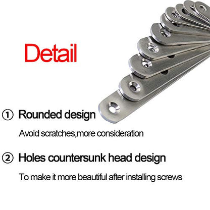 4 Pcs 9.7" Stainless Steel Flat Brackets, Mending Plates with 32PCS Screws | 8-Hole Design for Secure Fixing, Ideal for Wood/Board/Bed Frames/Furniture/Shelves, Rust-Resistant Steel, with Mounting Screw
