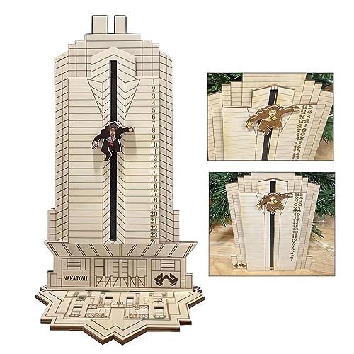 Die Hard Advent Calendar - Hans Gruber Falling off off Nakatomi Plaza, 2024 New Halloween ＆ Christmas Advent Calendars, Wooden Christmas Calendar Countdown Advent for Adult Boys Girls (Wood color) - color: Wood color