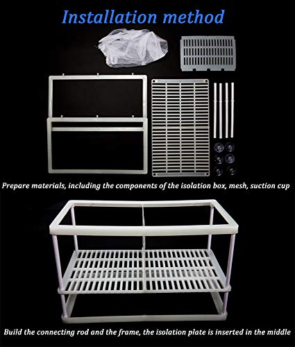 NGe Aquarium Fish Breeder Box, Rectangle Isolation Box, with Adjustable Position Isolation Panel, Hatching Box, Juvenile Fish Spawning Incubator Water Isolation Net Hatchery