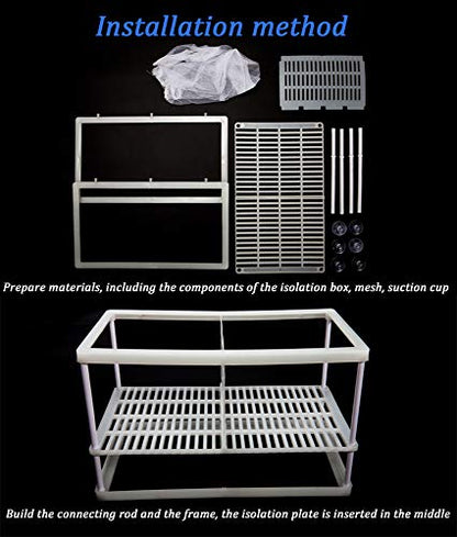NGe Aquarium Fish Breeder Box, Rectangle Isolation Box, with Adjustable Position Isolation Panel, Hatching Box, Juvenile Fish Spawning Incubator Water Isolation Net Hatchery