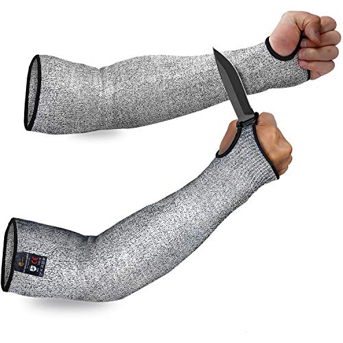 Evridwear Protective Arm Sleeves Cut Resistant Farmers Sleeves for Men Work, Gardening, Farming, Arm Protectors for Thin Skin and Bruising (Large, With Thumb Hole) - color: With Thumb Hole 1 Pair, size: Large