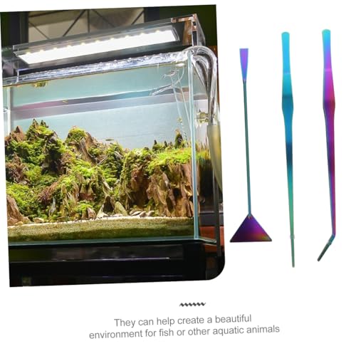 Toddmomy 3pcs Fish Net Aquarium Tool Kit Set Tweezers Spatula for Water Plant Care Gravel Cleaning